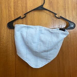 Charlotte Russe Streetwear Society Light Blue Denim Tube Top, Small